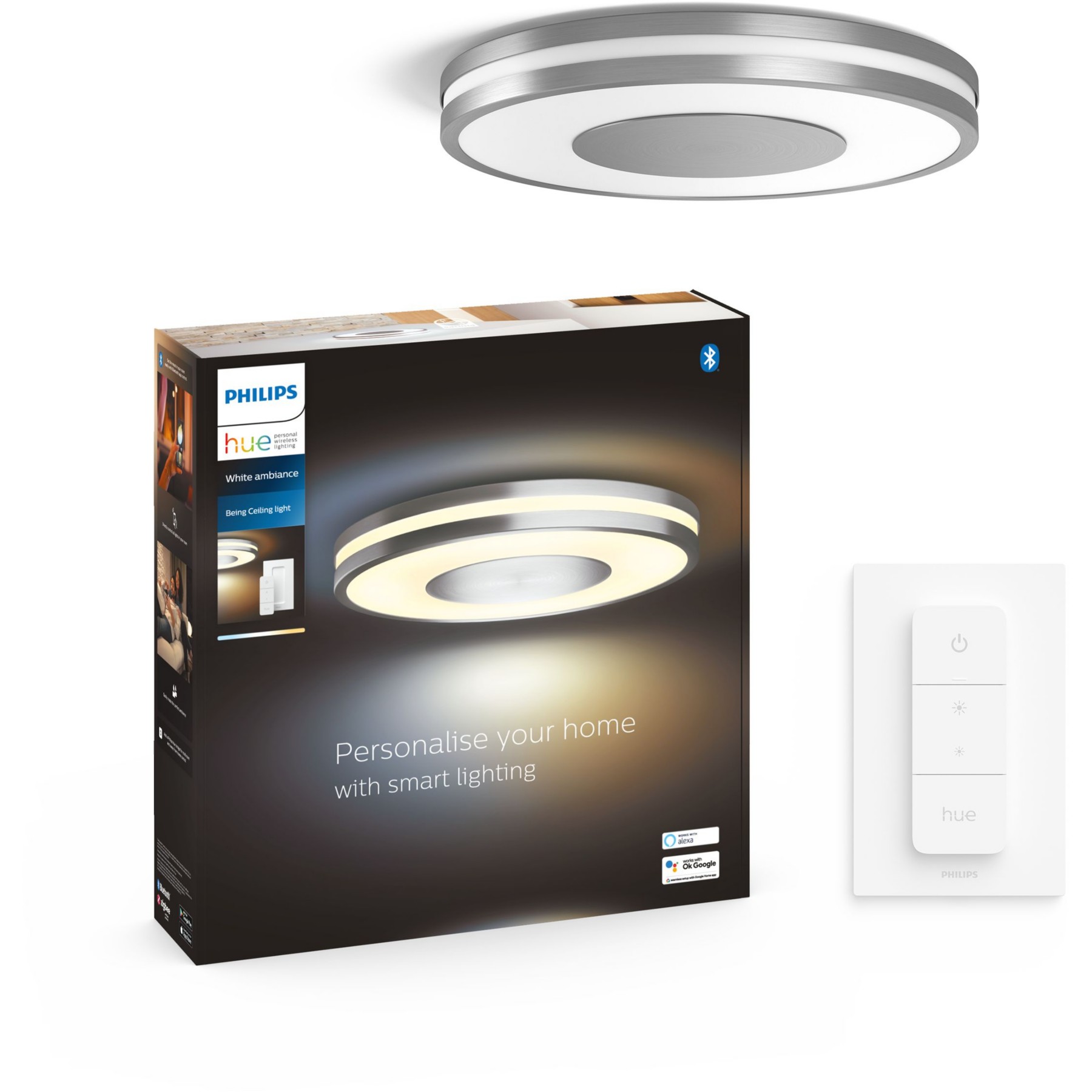 Plafonnier PHILIPS HUE White Ambiance BEING alu.+tlc