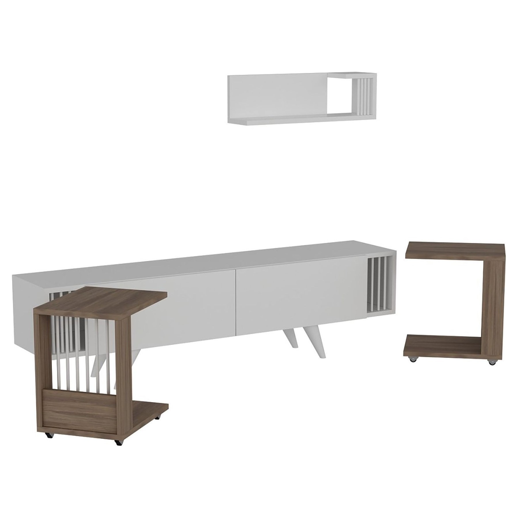 Meuble TV HELLOSHOP26 Meuble TV avec 2 tables d'appoint et une