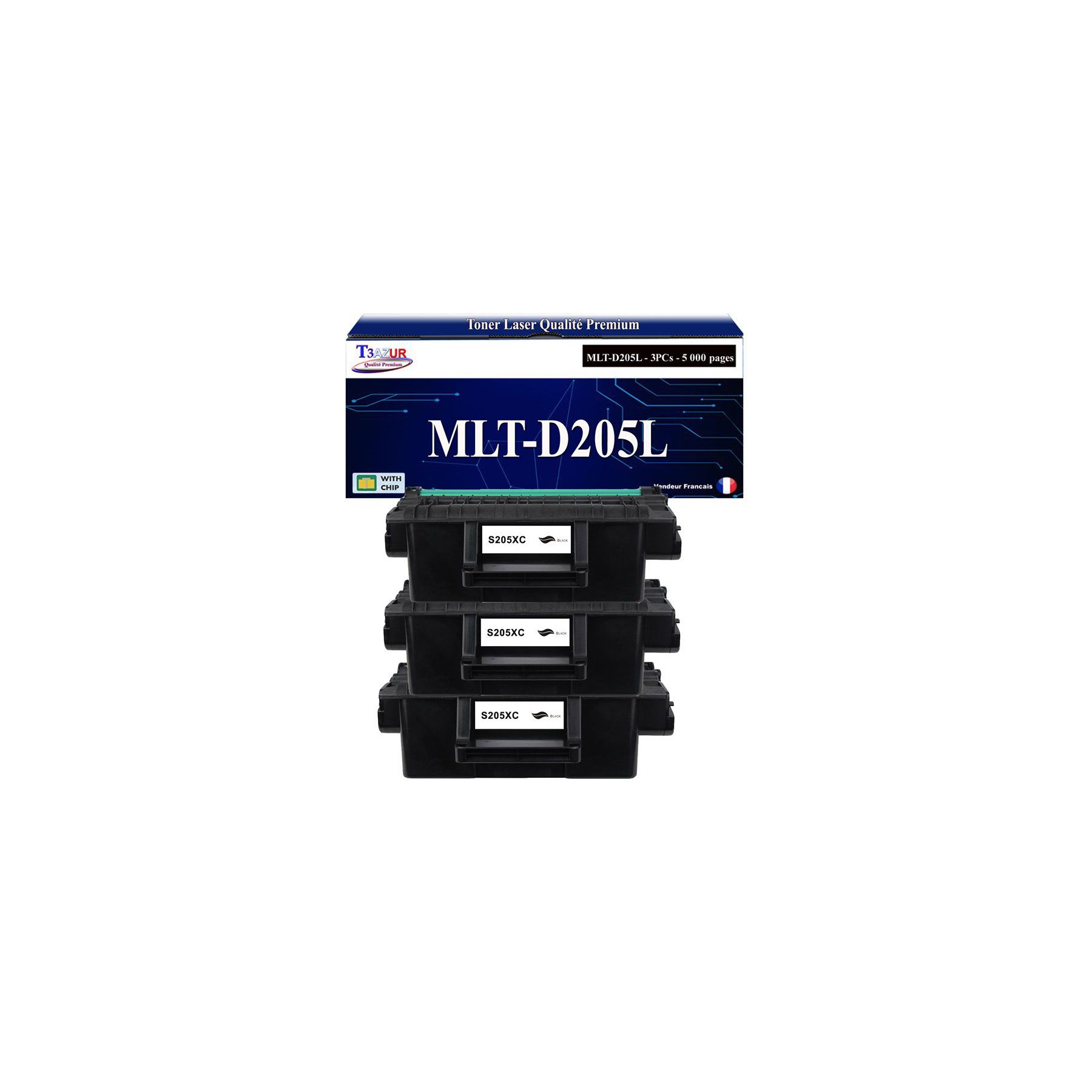 Toner T3AZUR pour Samsung ML3710ND ML3712 ML3710 (x3)