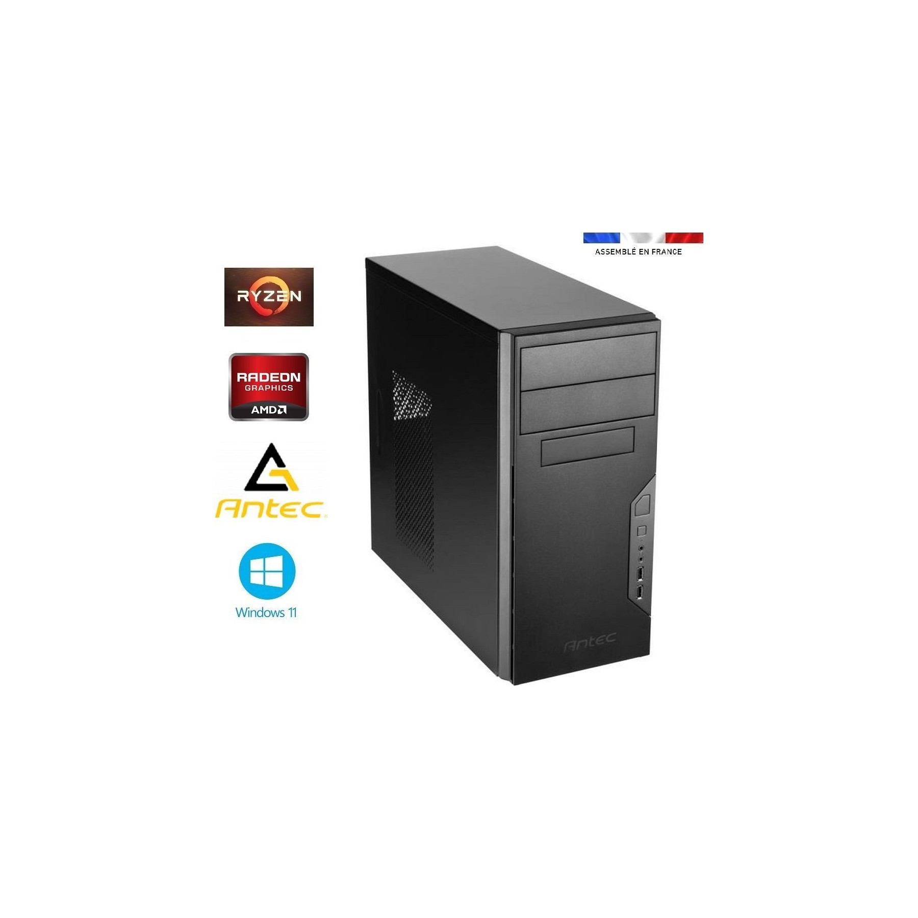 Unité centrale IDEES JEUX Antec VSK3 R7-5700G-32Go-2To
