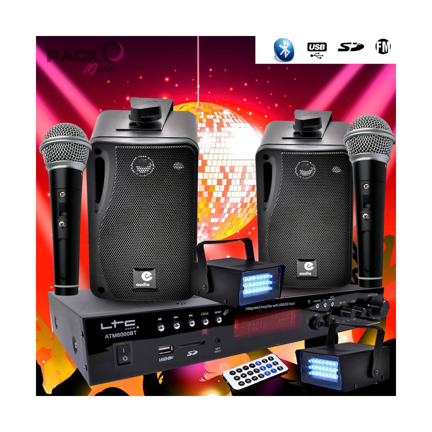 Karaoké LTC AUDIO Karaoké enfant Hi-Fi 100W + 2 micros USB