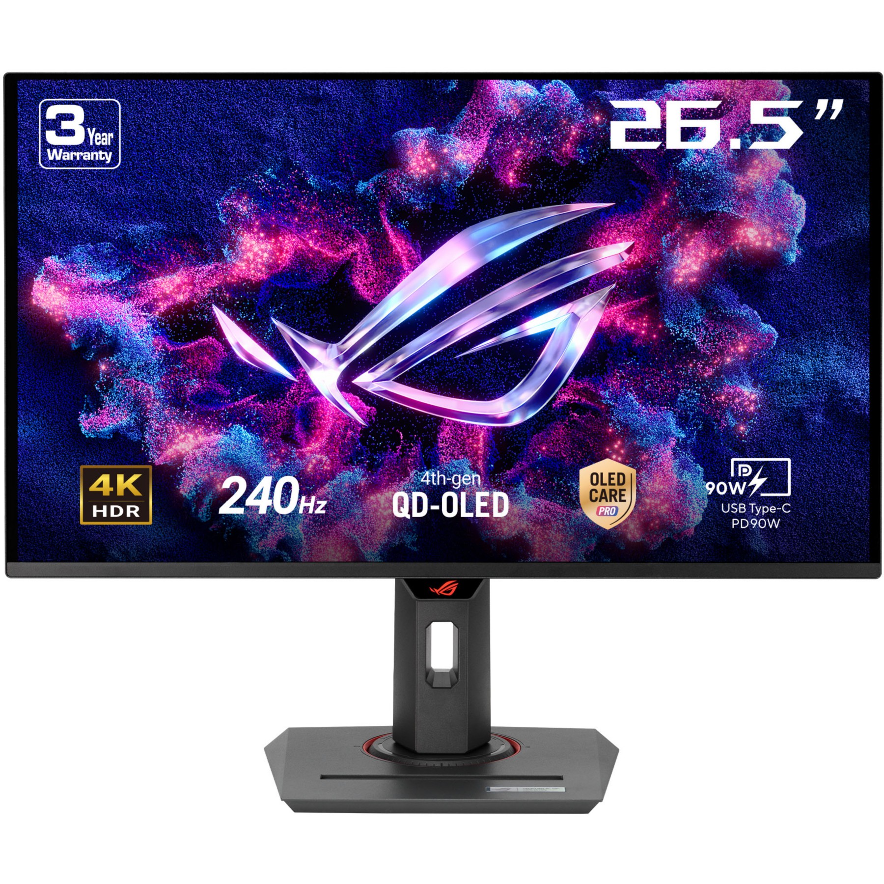 Ecran PC Gamer ASUS XG27UCDMG 27" 4K 240Hz QD-OLED HDR10+ HDMI 2.1 USB-C 90W G-Sync