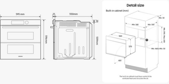 Four pyrolyse Samsung NV7B4550UAB cuisson air sous-vide