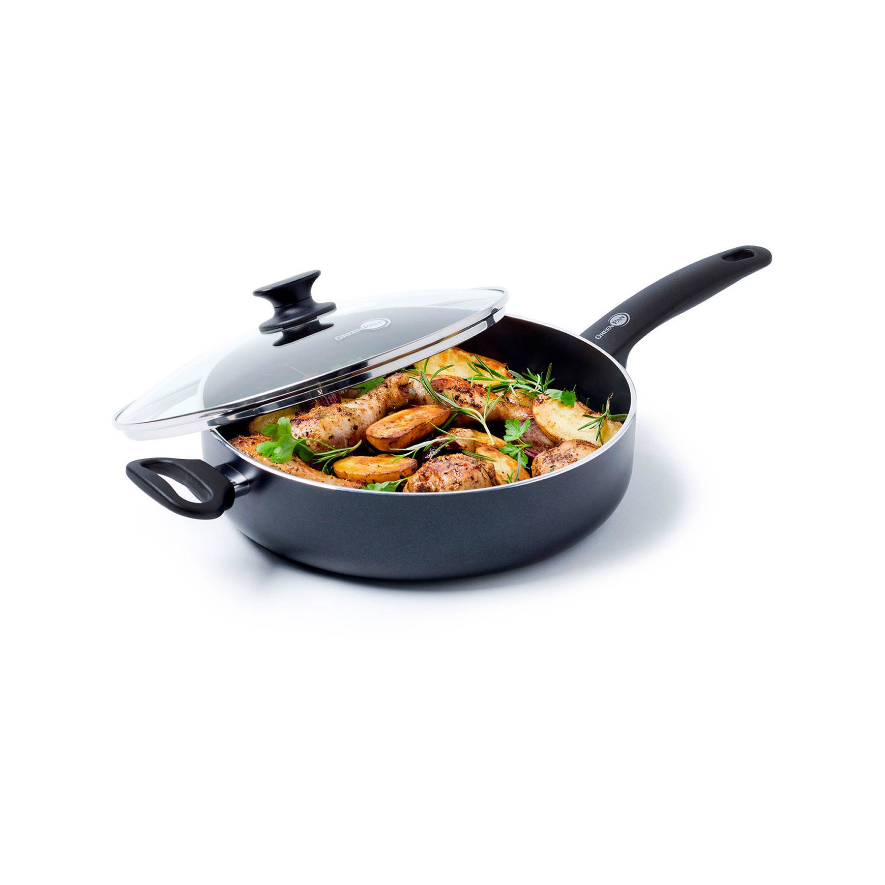 Sauteuse GREENPAN Cambridge Noir Infinity 28cm + couvercle