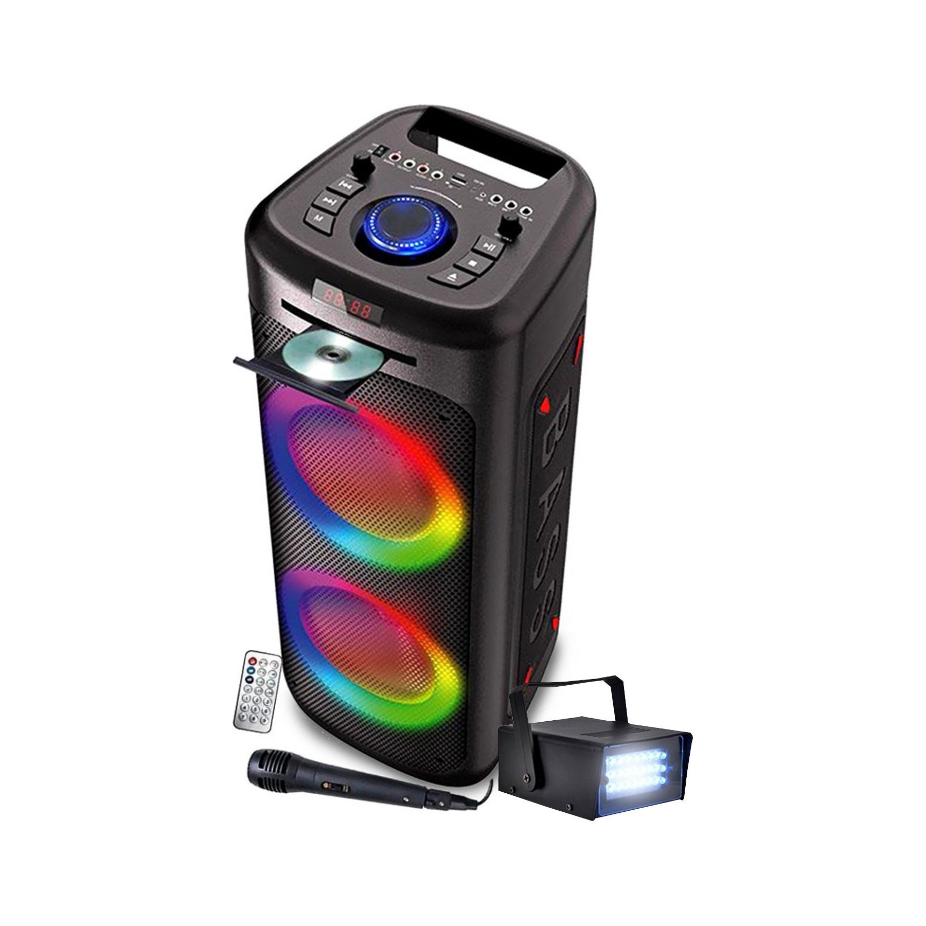 Enceinte nomade INOVALLEY Enceinte DJ 1000W Lumineuse Lecteur CD I