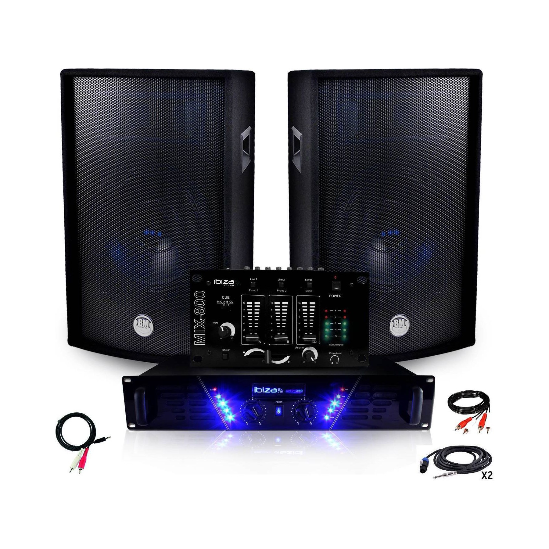 Pack sono IBIZA Pack Sono Ampli AMP-300 + HP BMS-12 de 2