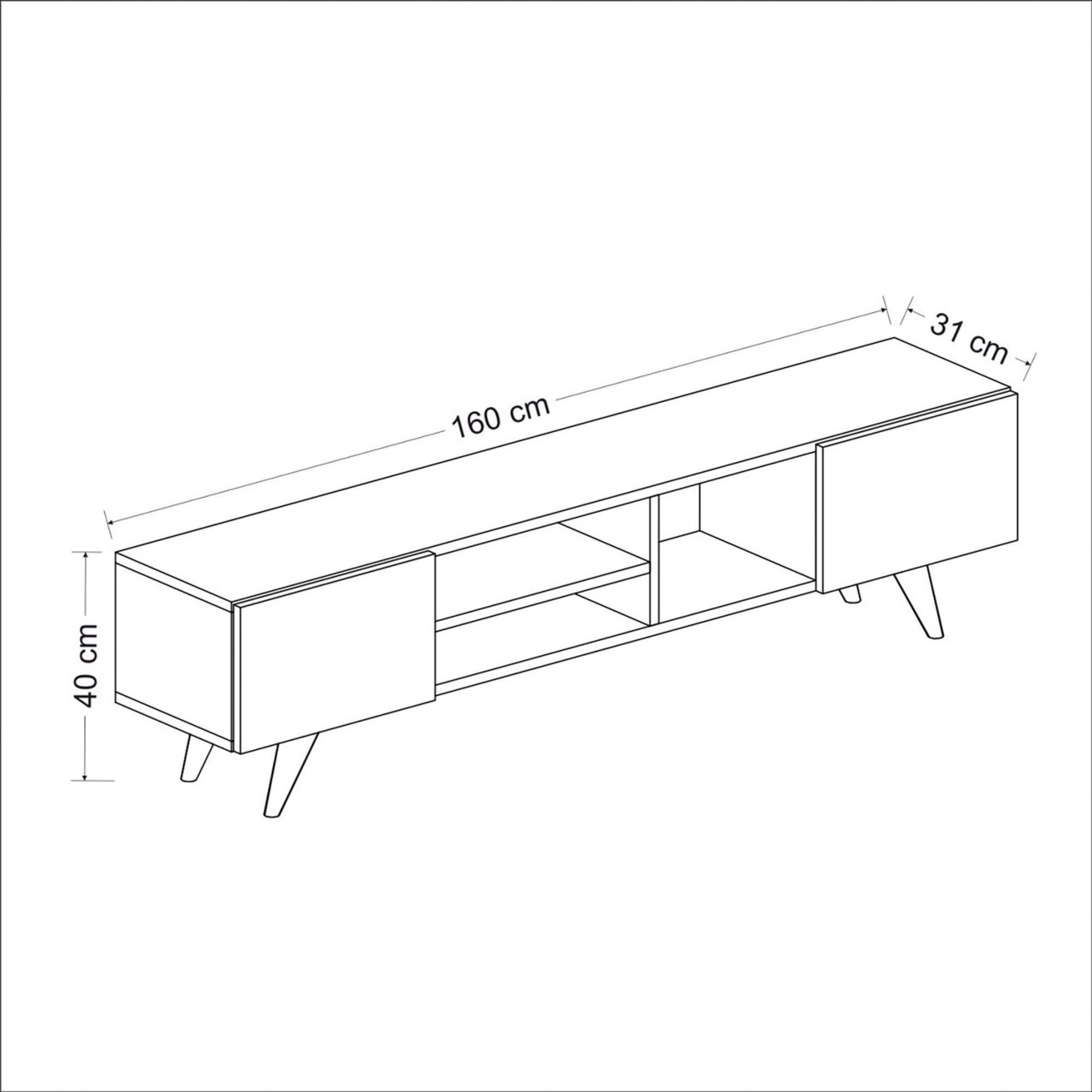 Meuble TV HELLOSHOP26 Meuble TV à 2 portes 40 x 160 x 31 cm ef