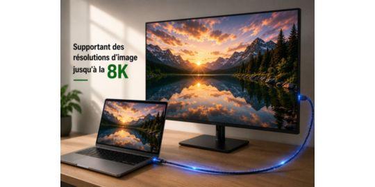 Câble HDMI ADEQWAT 2.1/48Gbps 5M Noir