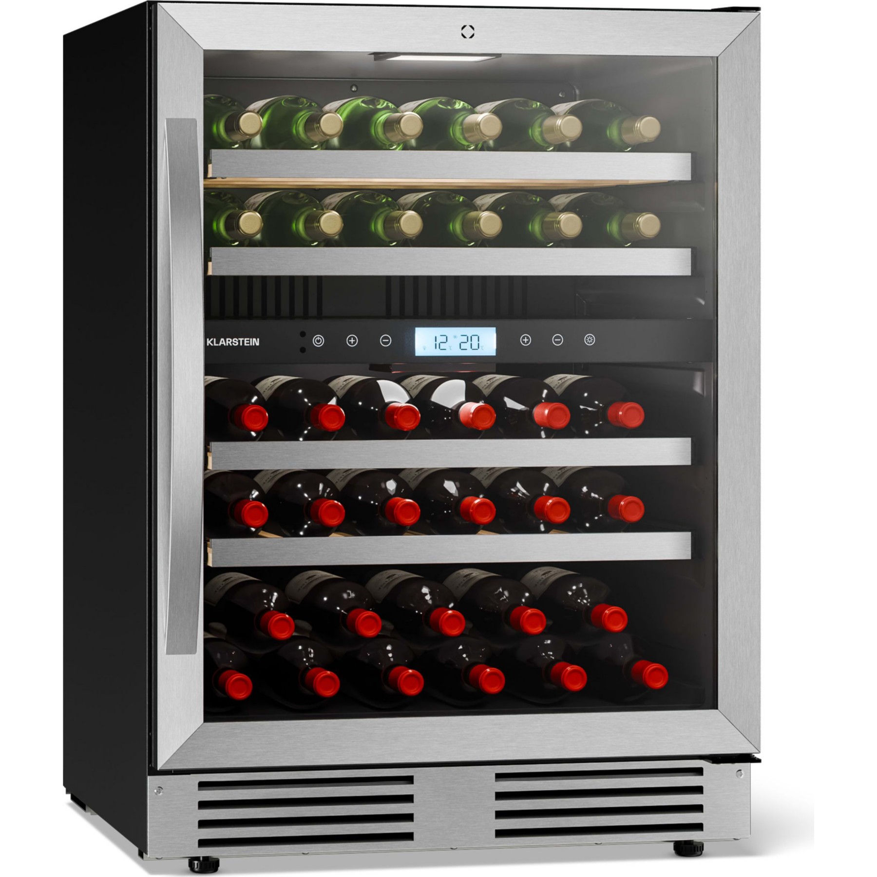 Cave à vin polyvalente KLARSTEIN VeroSteel 2 zones 129L 43 bt 60 cm Inox