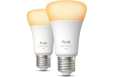 Ampoule LED connectée PHILIPS HUE White Ambiance E27 x2 60W