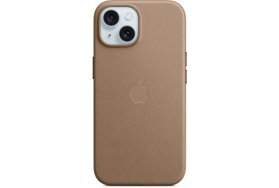 Coque APPLE iPhone 15 MagSafe tissage fin Taupe