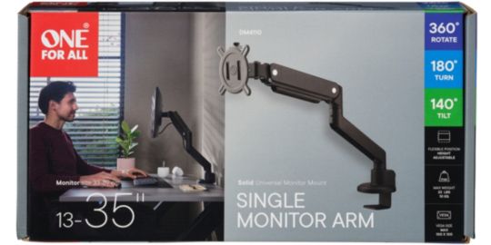 Support mural ONE FOR ALL Single Arm Noir 13- 35 pouces Orientable