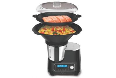 Robot cuiseur MOULINEX Clickchef noir HF456810 + cuiseur vapeur