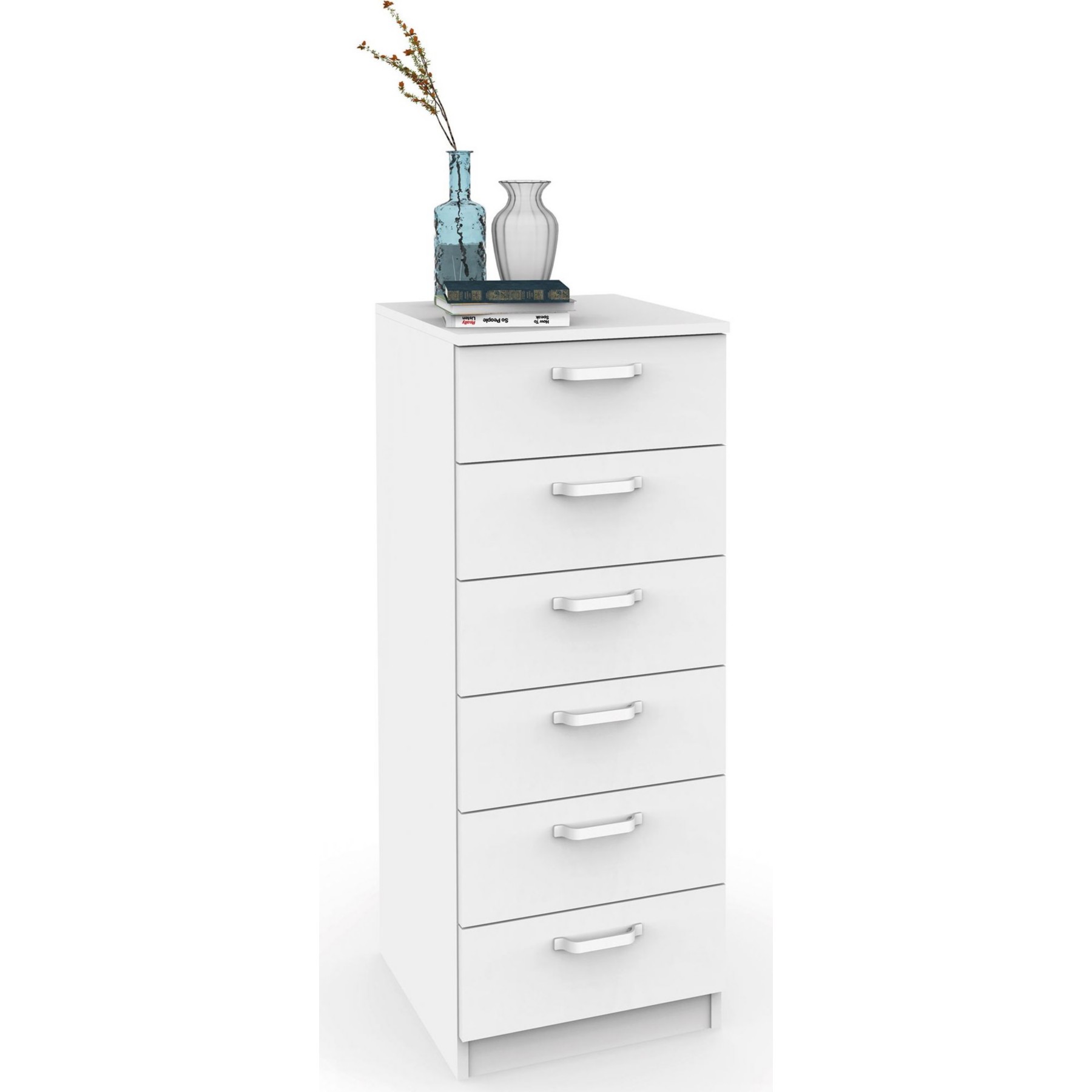 BRIEBE Chiffonnier avec 6 Tiroirs, SFO1190WHT