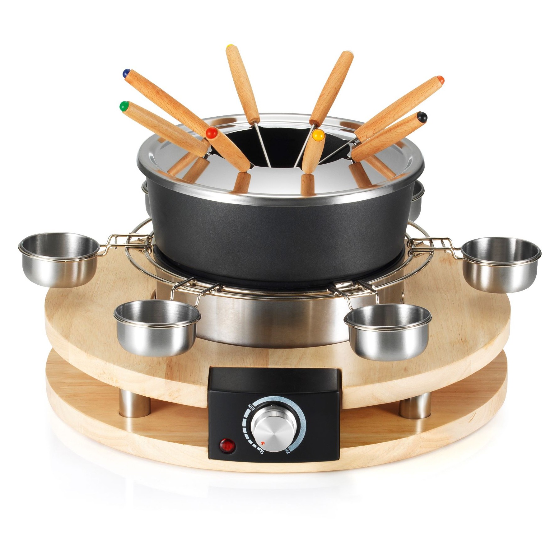 Fondue KITCHEN CHEF 8 personnes base en bois