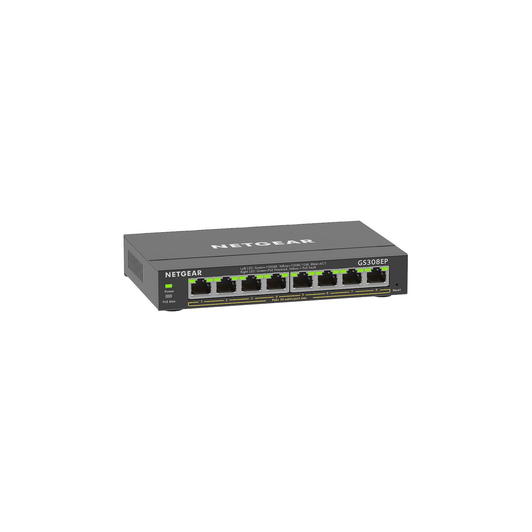 Switch ethernet NETGEAR Switch RJ45 Giga 8 Ports POE GS308EP-100