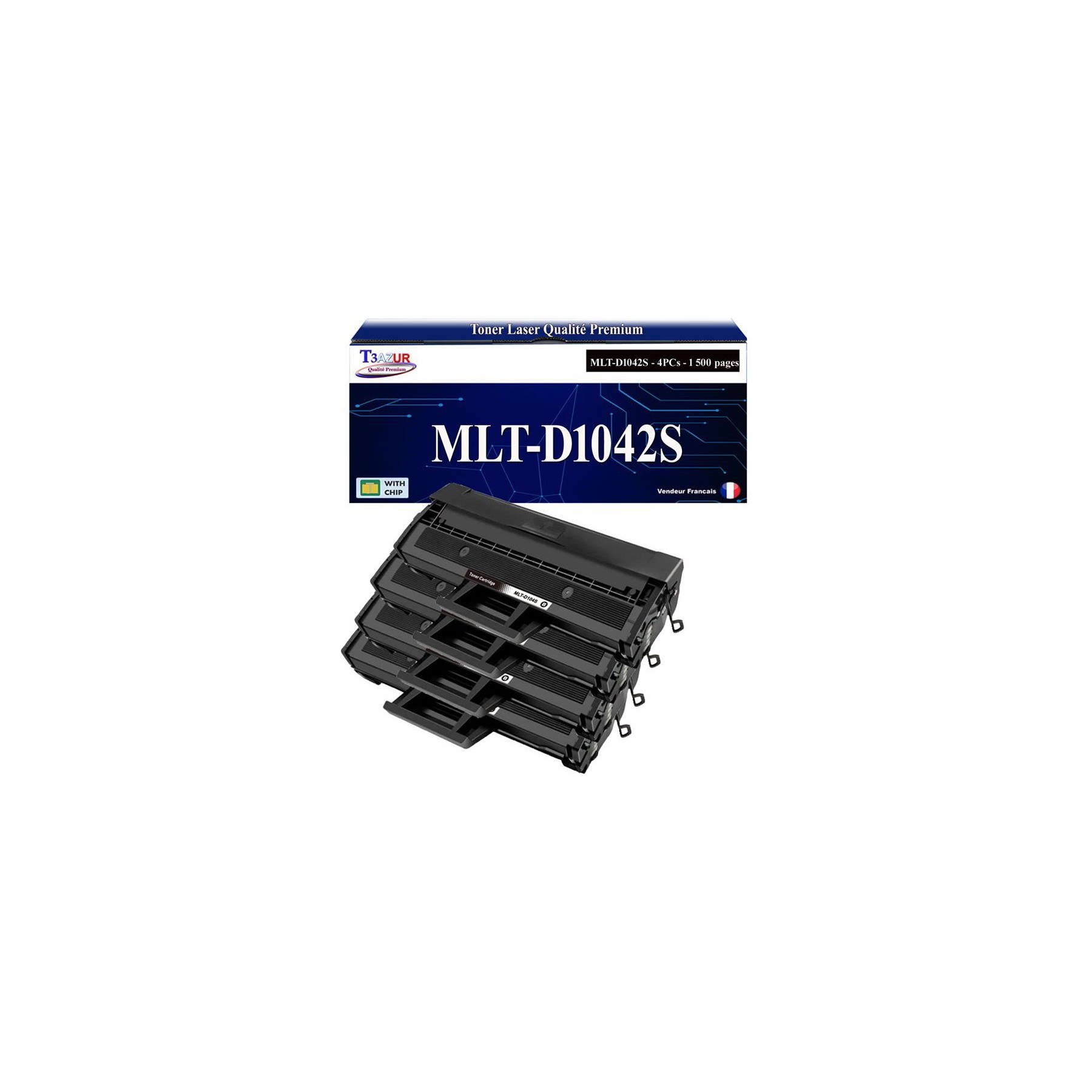 Toner T3AZUR pour Samsung SCX3208,  MLT-D1042S (x4)