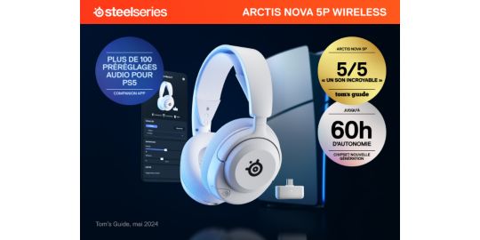 Casque gamer STEELSERIES Arctis Nova 5P Blanc