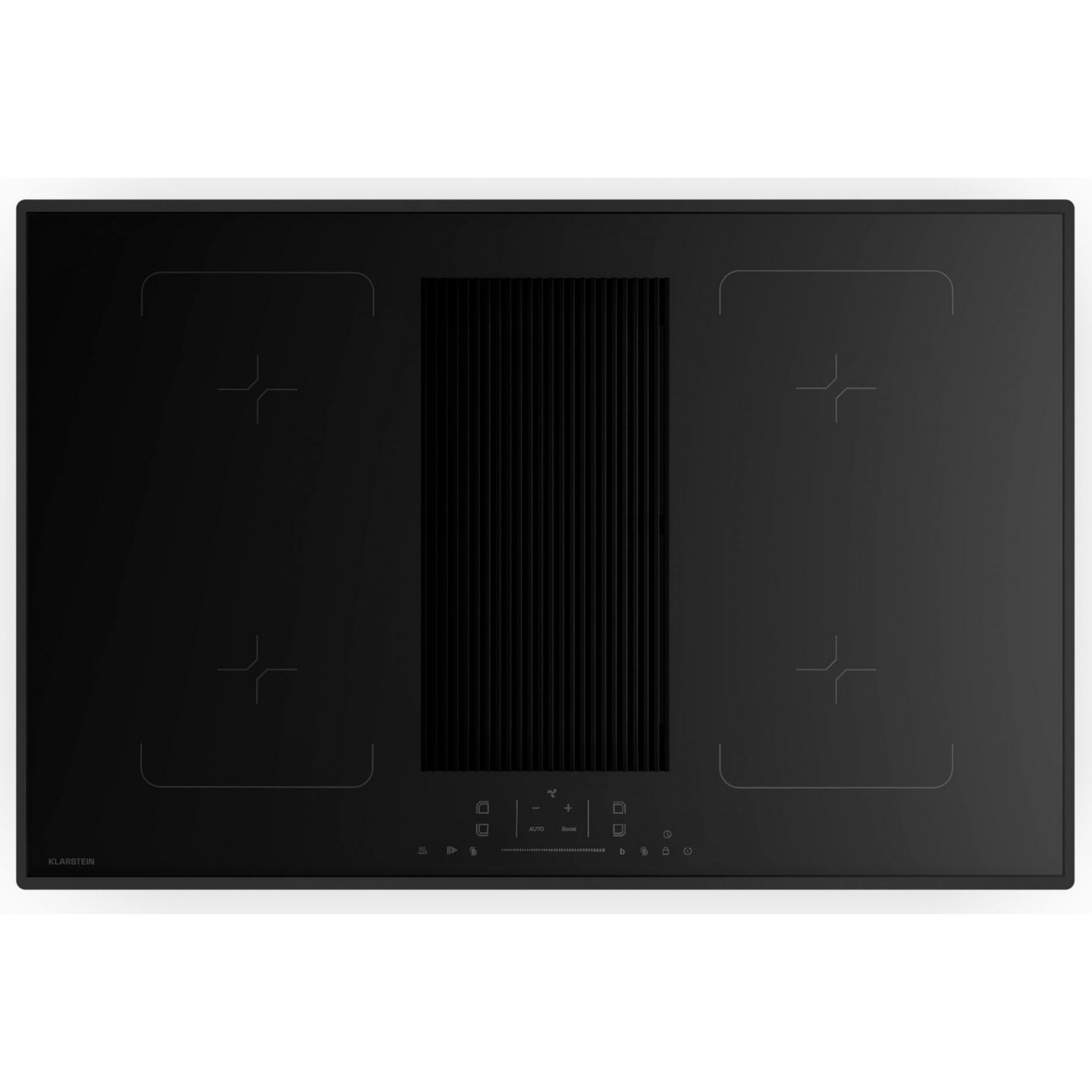 Plaque induction aspirante KLARSTEIN Velaire Flex avec hotte 80cm 8400W Noir