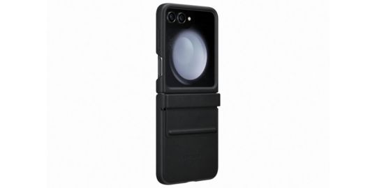 Coque SAMSUNG Z Flip 5 Simili Cuir design Noir