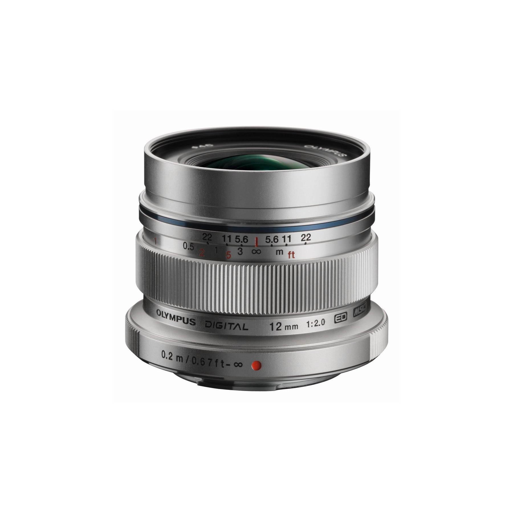 Objectif pour Hybride OLYMPUS 12mm f/2 silver M.Zuiko