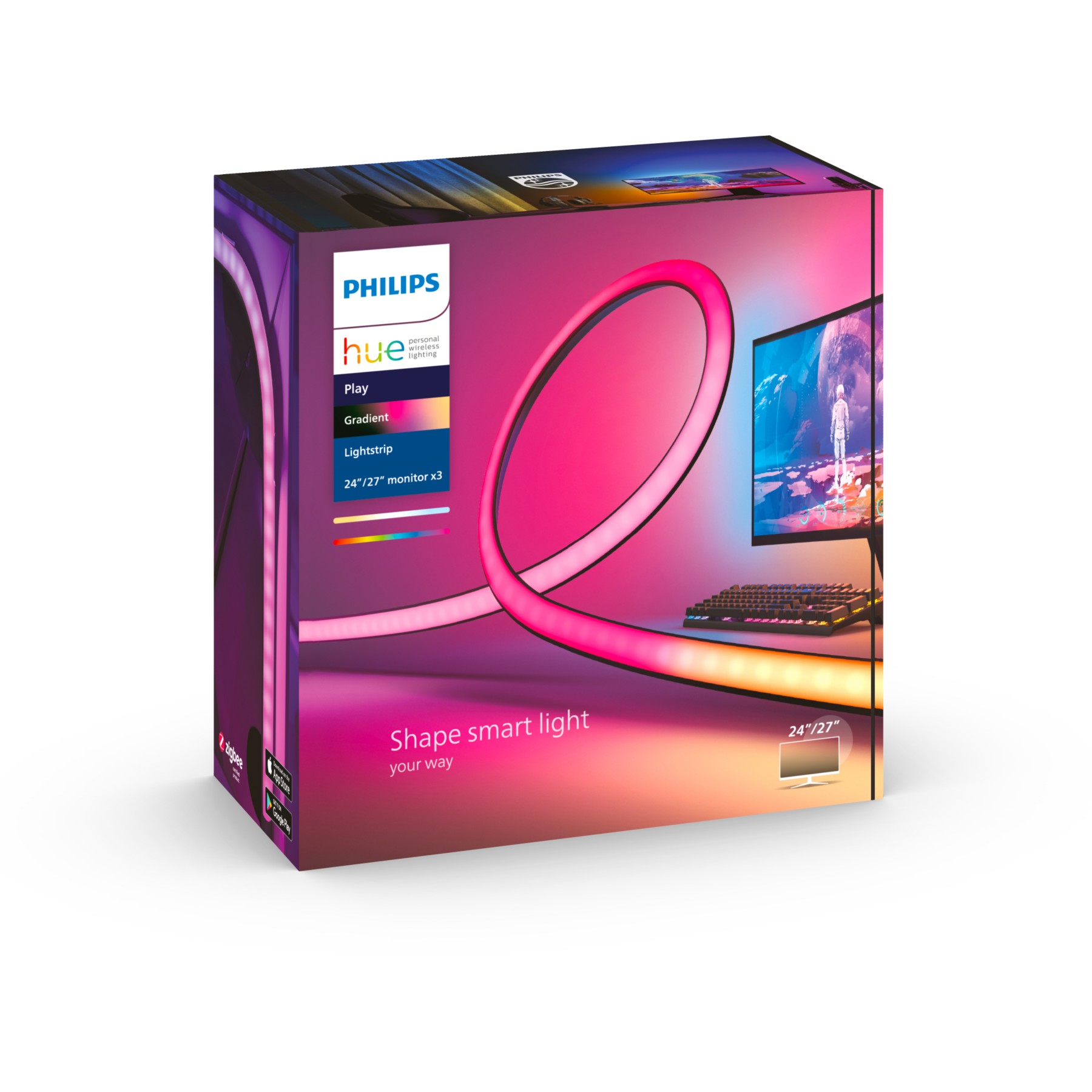Bandeau LED PHILIPS HUE W&C Play gradient PC 24 27'' x3