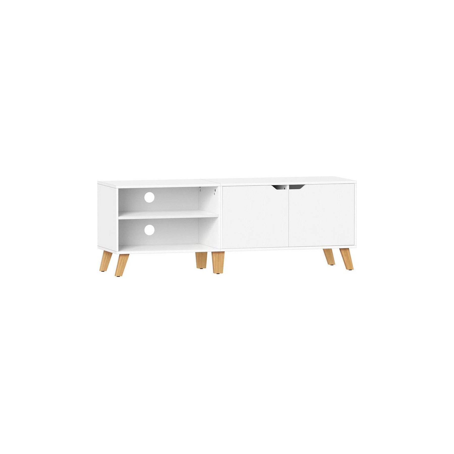 Meuble TV HELLOSHOP26 Meuble TV 2 portes support télé avec éta
