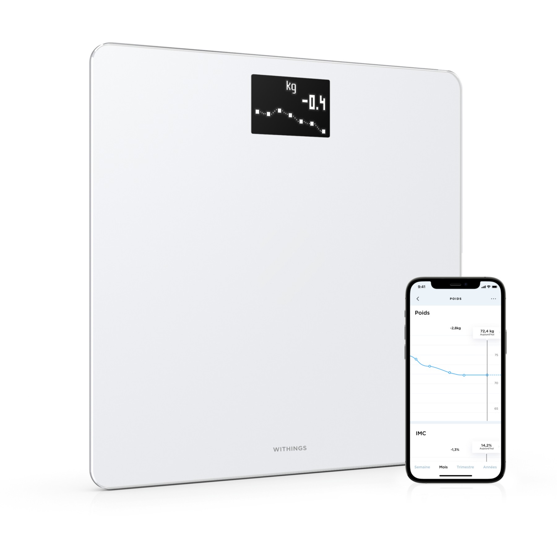 Pèse personne connecté WITHINGS Body Blanc