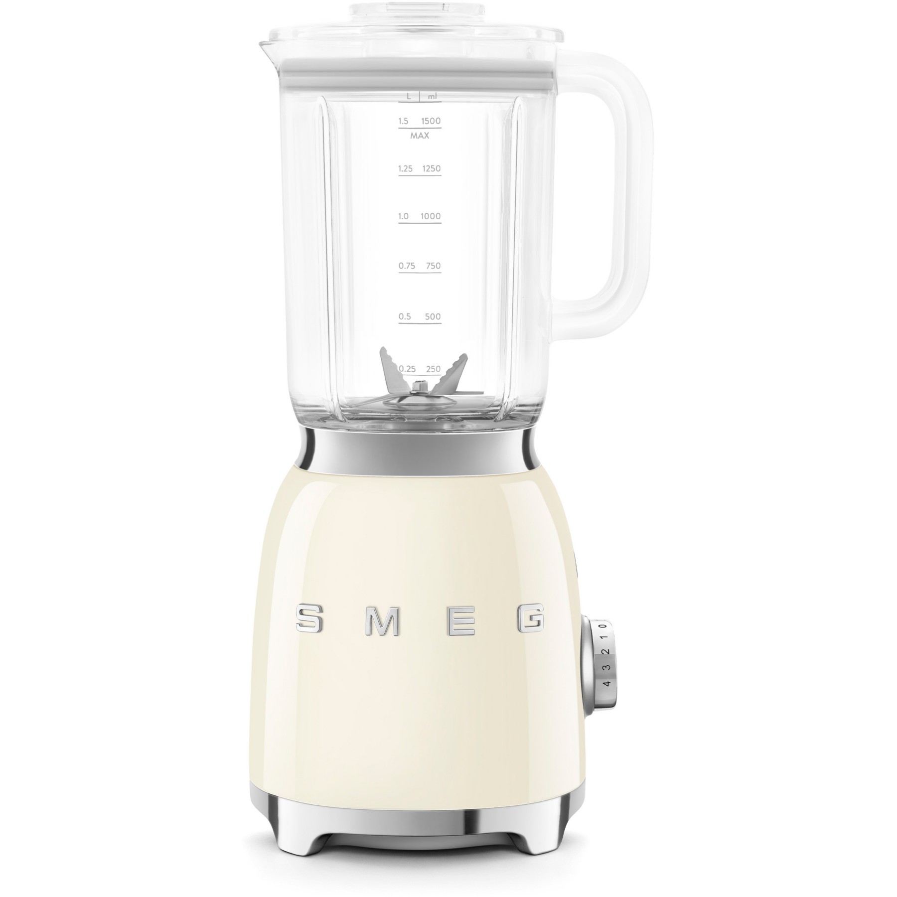 Blender SMEG BLF03CREU Années 50 - Design Rétro 3 Prgm - Bol Tritan 1.5L- Crème