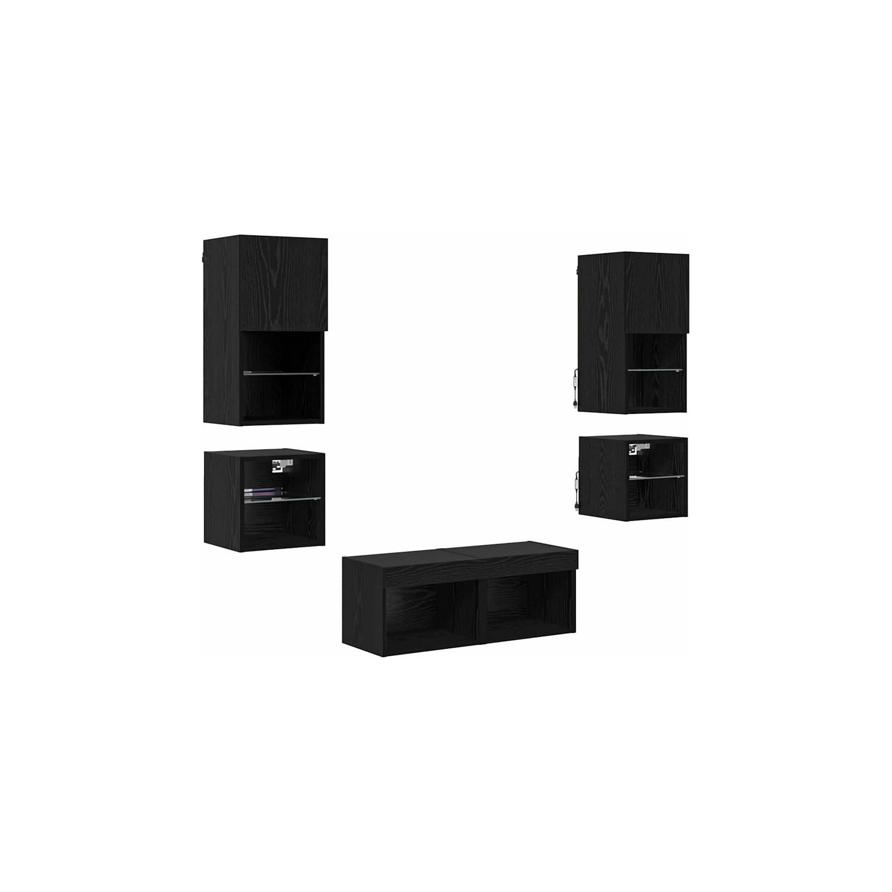 Meuble TV HELLOSHOP26 Meuble TV mural moderne 30,5 x 30 x 60 c