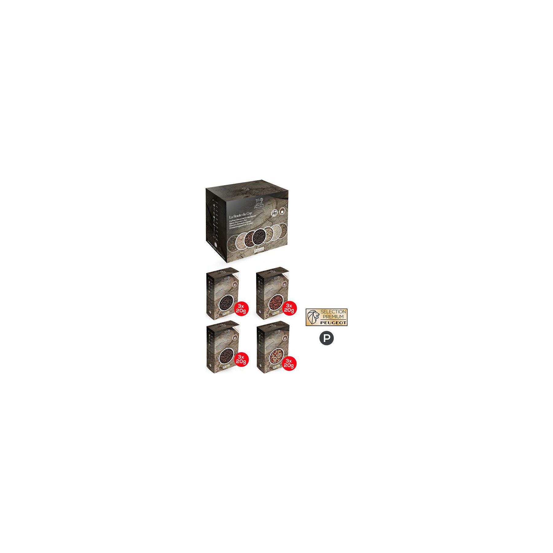 Moulin à poivre ou sel PEUGEOT Multipack Poivres Premium