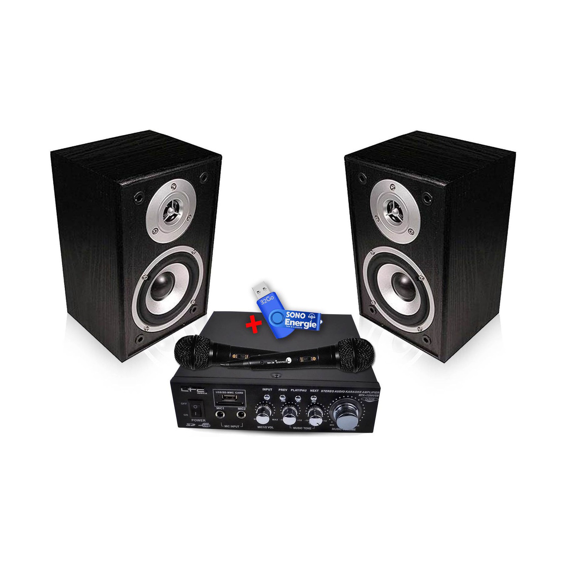 Karaoké BM SONIC KARAOKE HC800-BK USB/SD 100W+HP+2mic