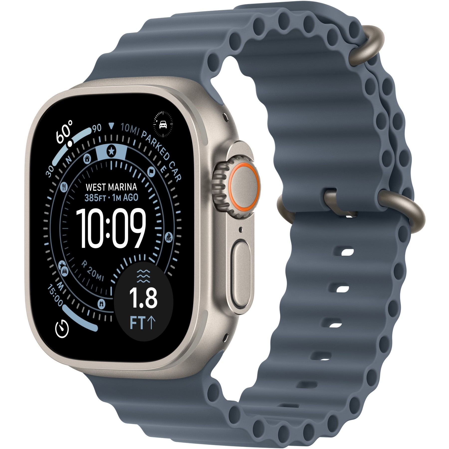 Montre connectée APPLE WATCH 49mm Tit Nat / Bleu Ocean Ultra 3 Cellular Reconditionné