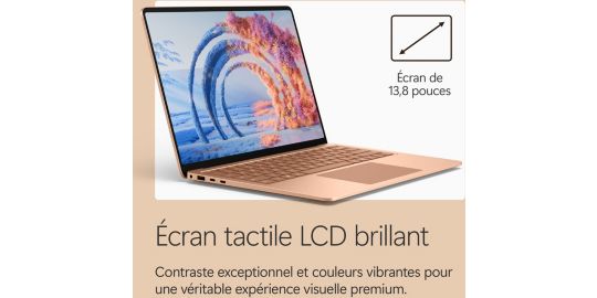 Ordinateur portable MICROSOFT SURFACE LAPTOP 8e DUNE 13,8" Tactile Snapdragon X plus 16 Go RAM LPDDR5x SSD 512 Go Copilot+PC