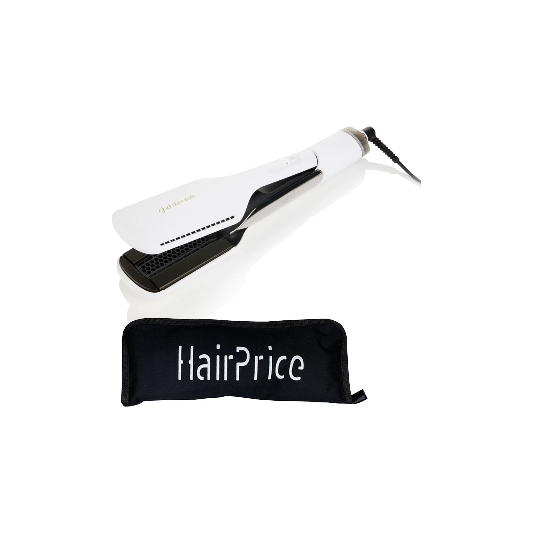 Lisseur séchant GHD Duet blenc avec pochette