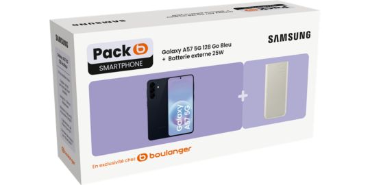 Smartphone SAMSUNG Galaxy A57 5G 128Go Bleu + Batterie externe 25W