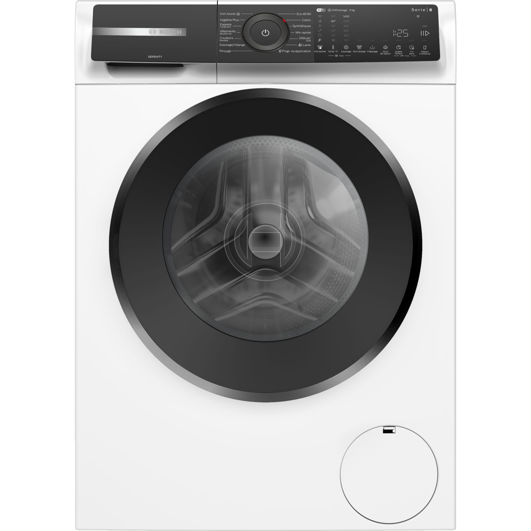Lave linge hublot BOSCH WGH2440SFR - 9 kg - 1400 tr/min - Classe A - Moteur induction - WiFi - SERENITY - Série 6