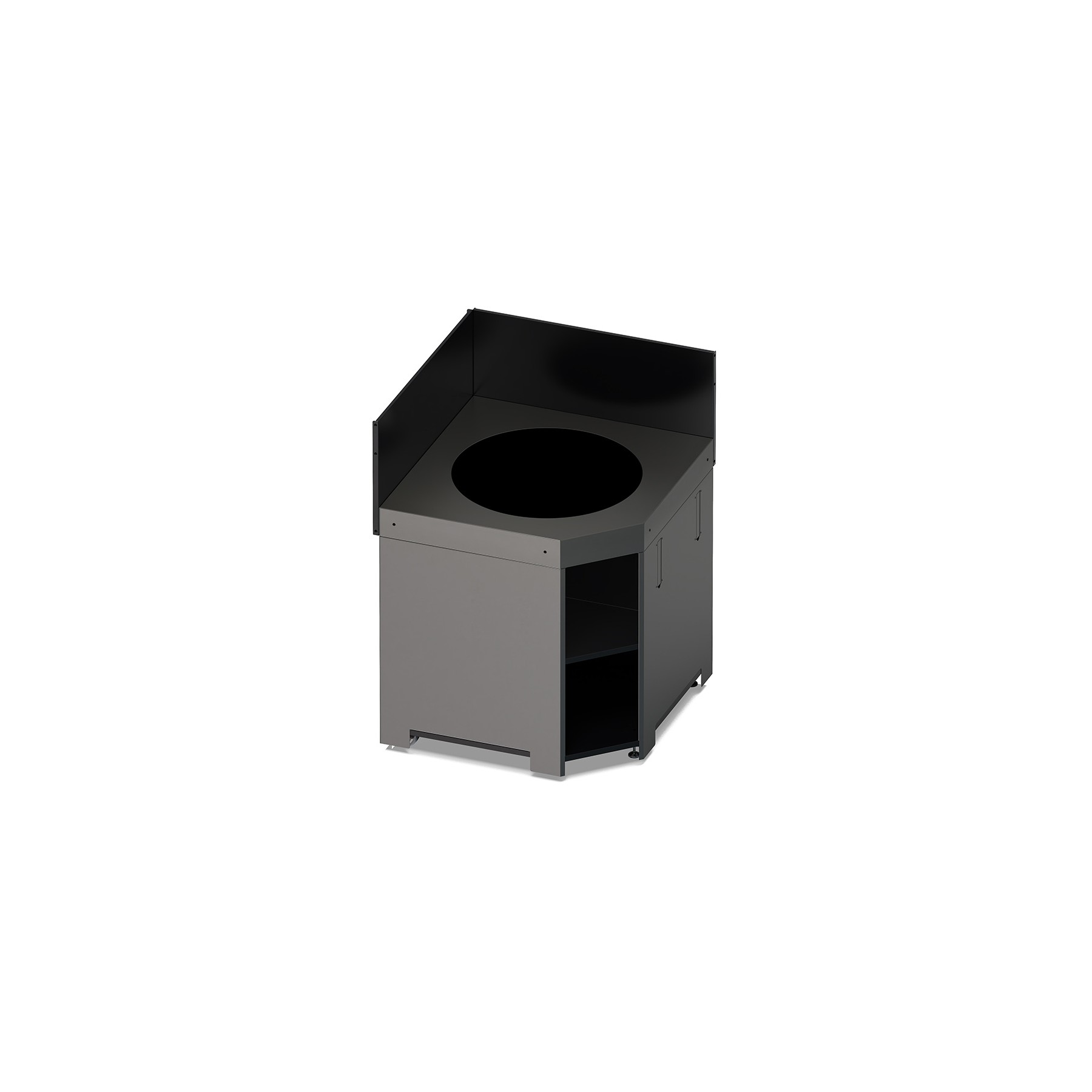 Meuble de cuisine extérieure ENO MODULO D'angle pour Kamado M et L Gris C