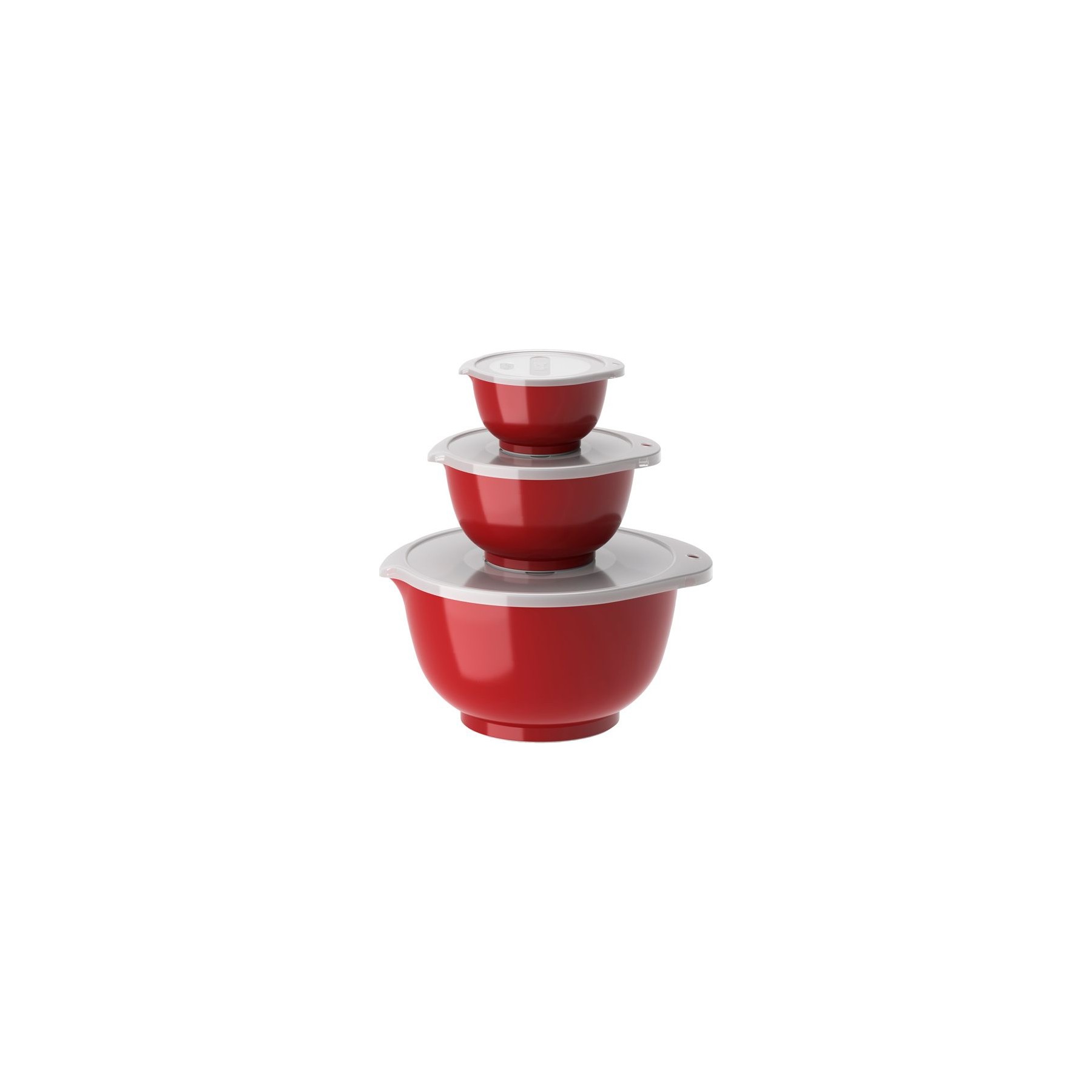 Saladier ROSTI Set de 3 bols avec couvercles rouge