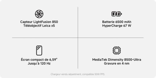Smartphone XIAOMI 17T concu avec Leica 5G 256Go Noir