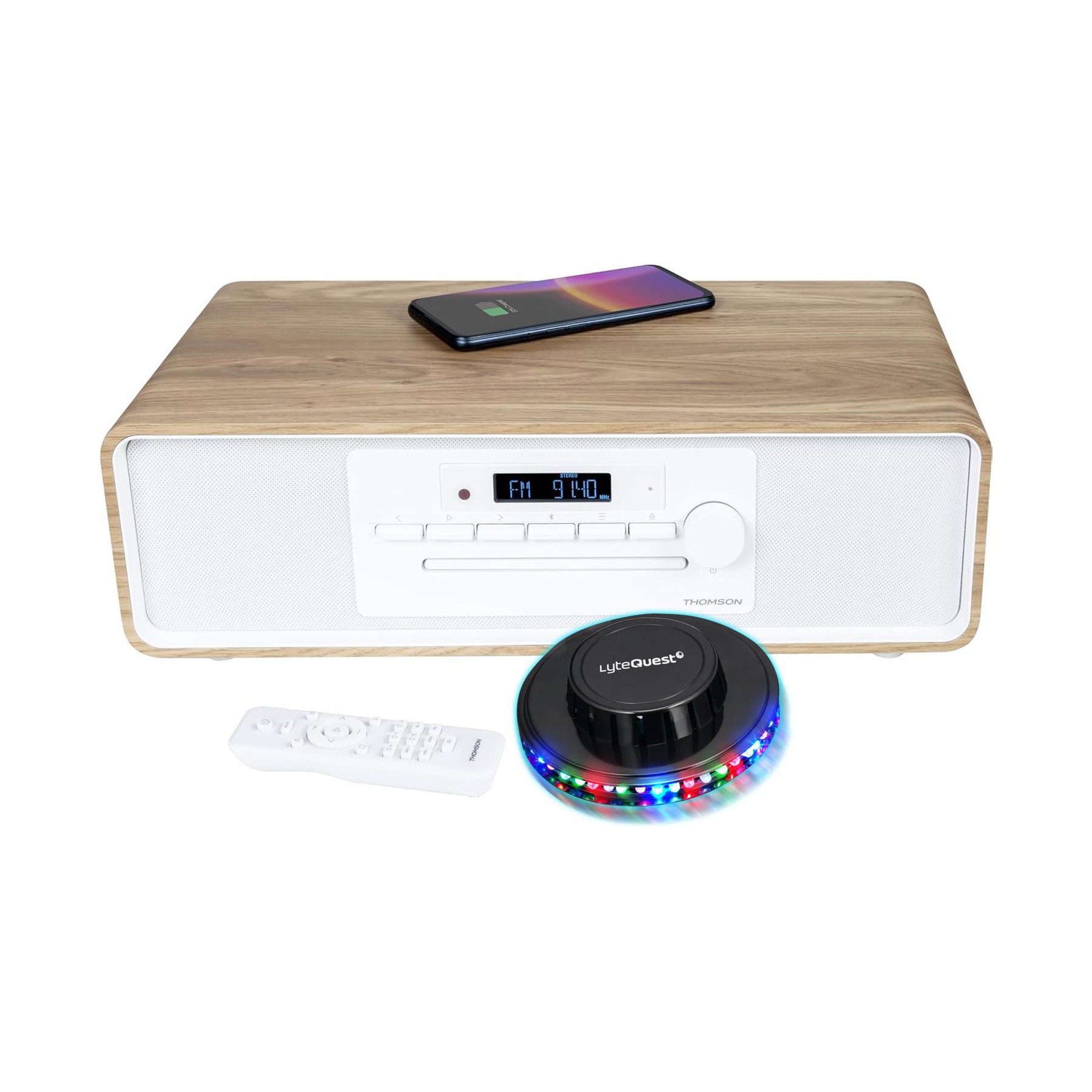 Enceinte nomade LEDWOOD MIC301IBT 60W BT CD FM Induction 10W