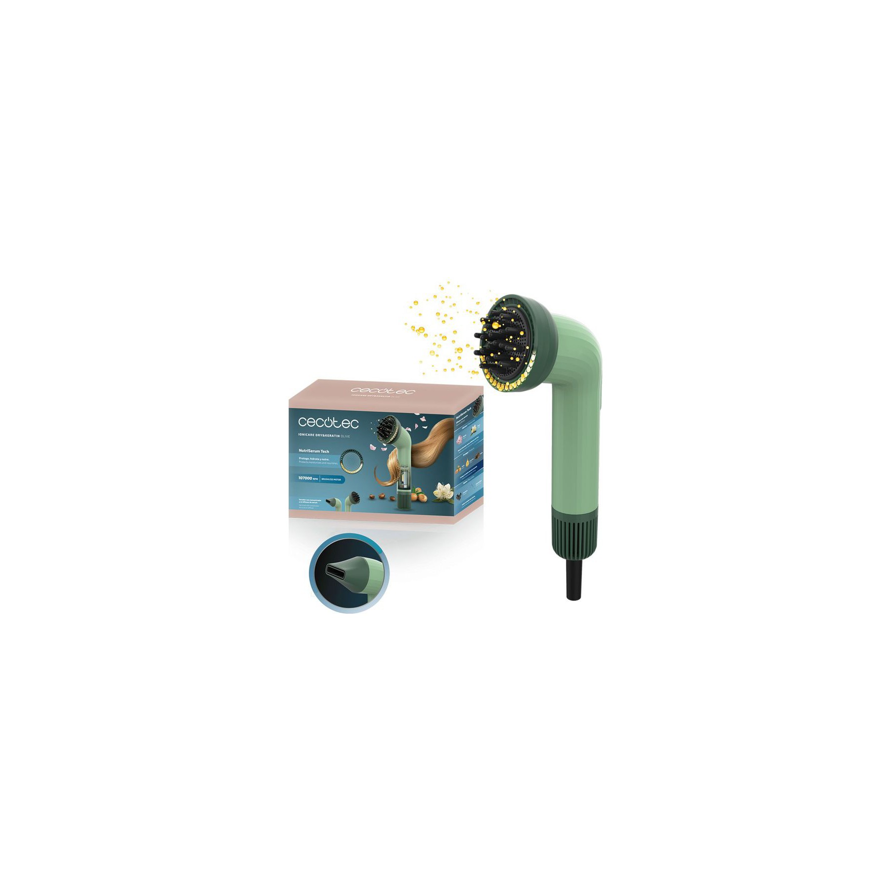 Sèche cheveux CECOTEC IONICARE DRYKERATIN vert