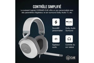 Casque CORSAIR HS65 Surround Headset Whi