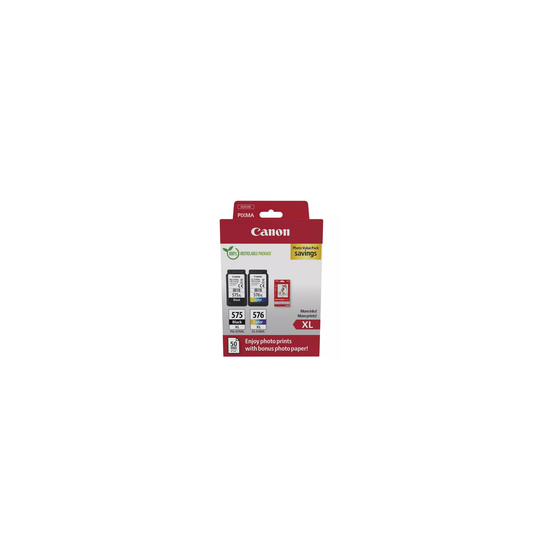 Cartouche d'encre CANON Pack de 2 Originales XL (PG-575 Noir + CL-576 Couleur) - 5889C005