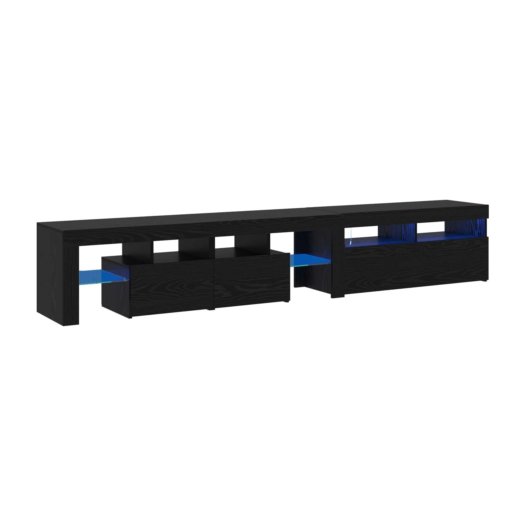 Meuble TV HELLOSHOP26 Lot de 2 meubles TV contemporains rectan