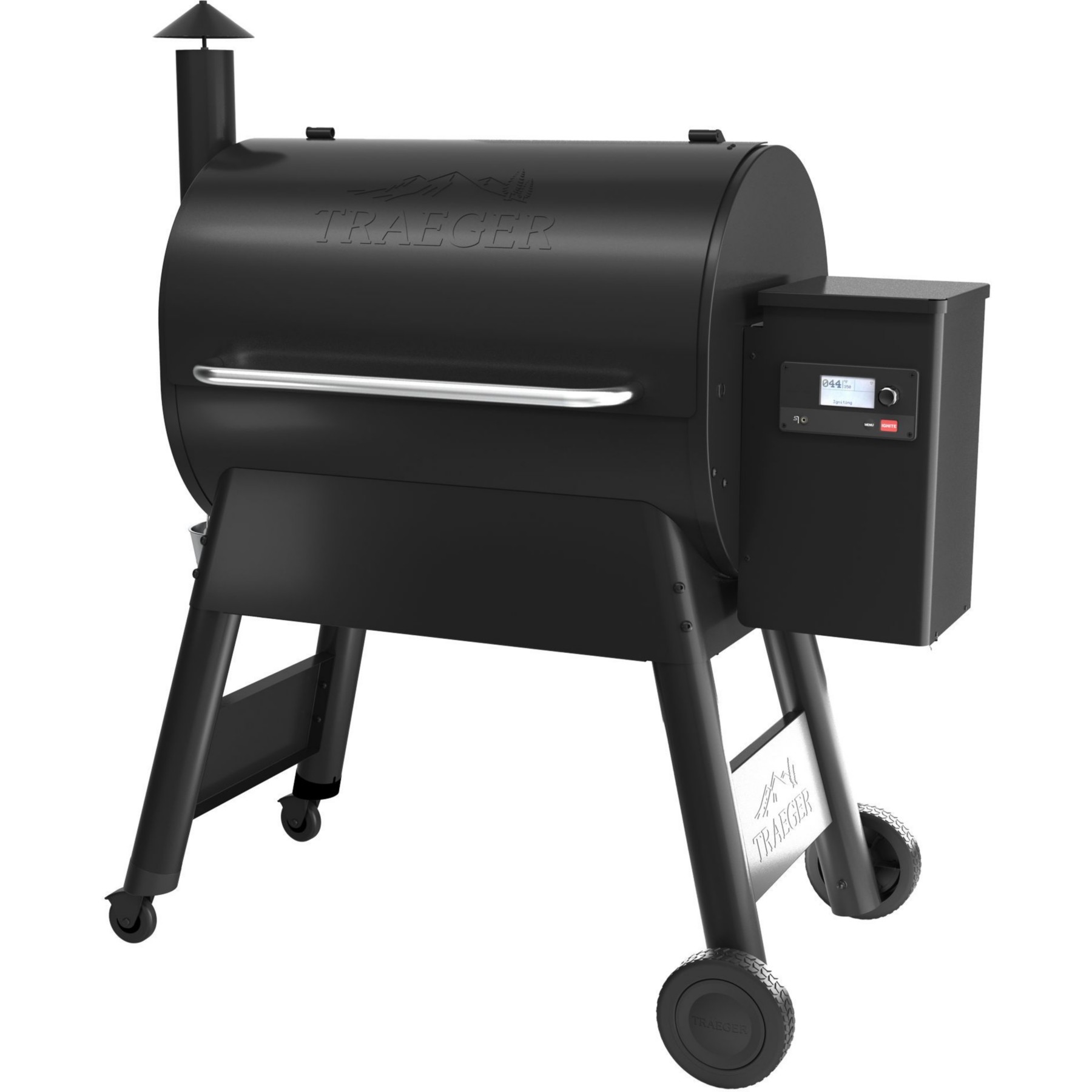 Barbecue pellet TRAEGER Pro 780 noir sur chariot, grille haute 76x18 cm, grille basse 76x48 cm