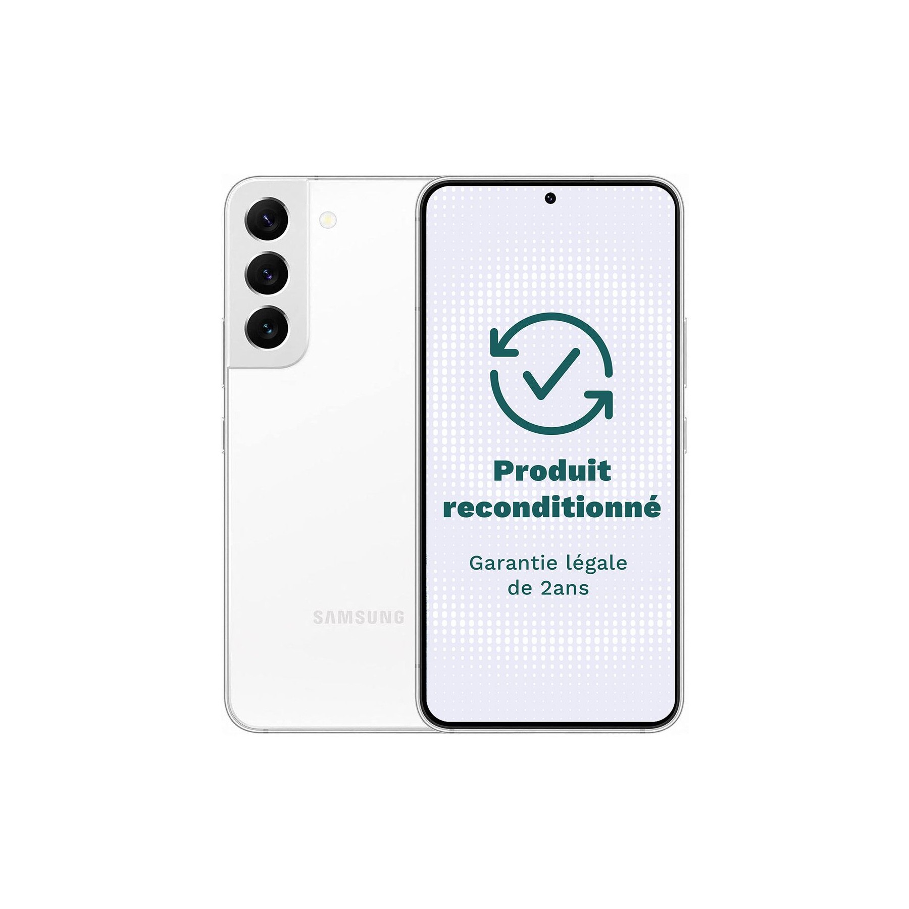 Smartphone SAMSUNG Galaxy S22 5G 128Go Blanc Très Bon État - Reconditionné