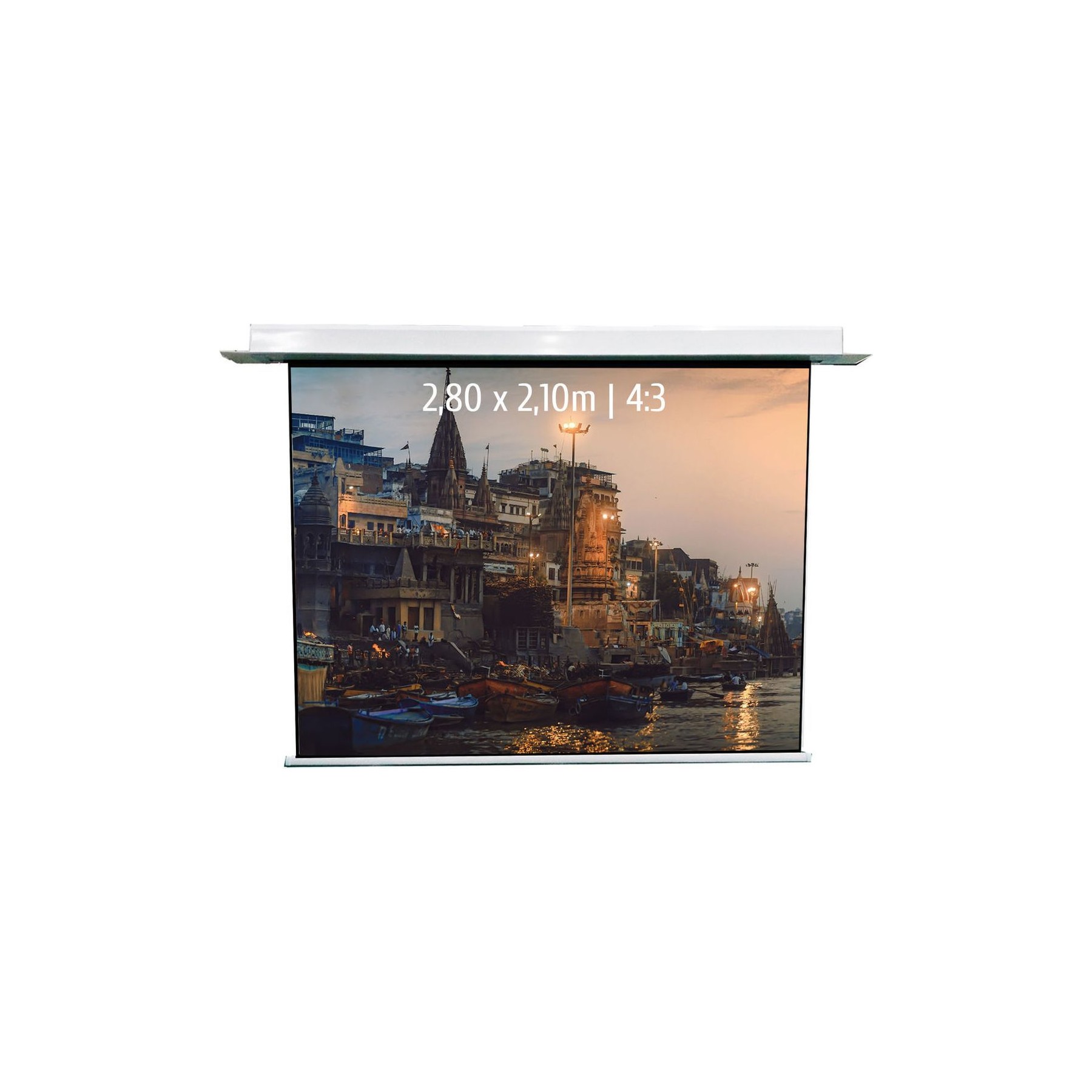 Ecran de projection KIMEX motorisé encastrable 2,80 x 2,10m, 4:3