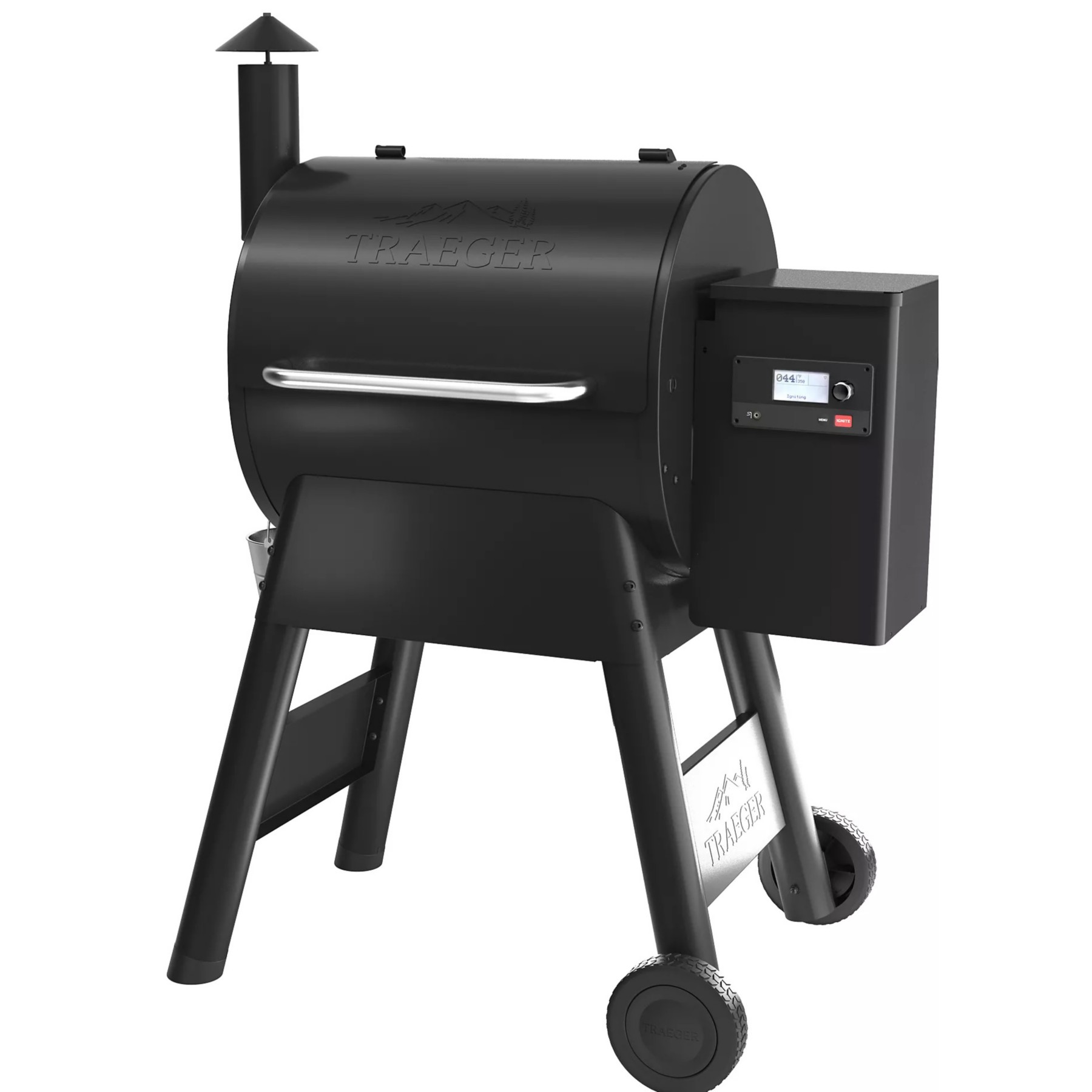 Barbecue pellet TRAEGER Pro 575 noir sur chariot, grille haute 56x18 cm, grille basse 56x48 cm