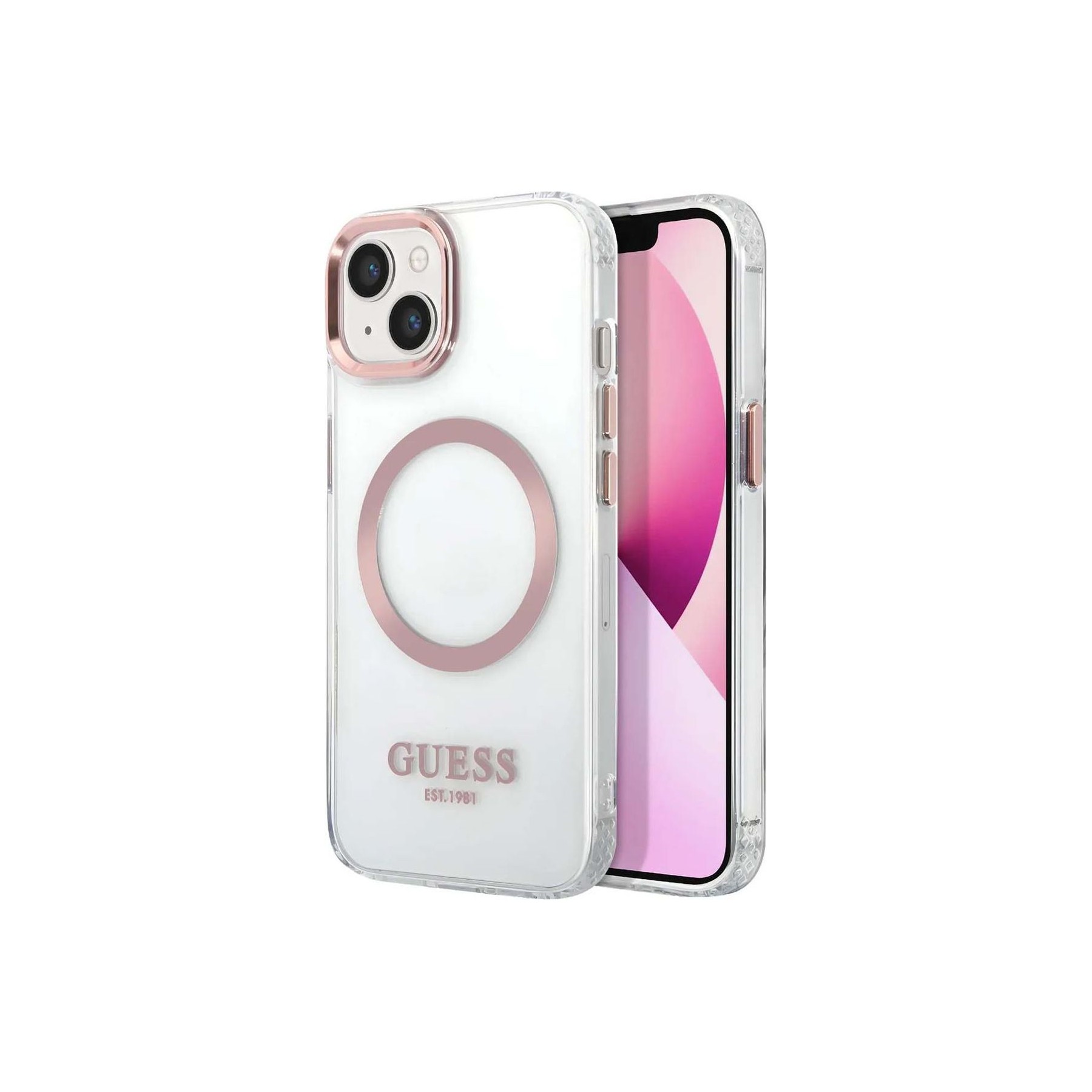 Coque GUESS iPhone 13 TPU Gold Outline Transparent